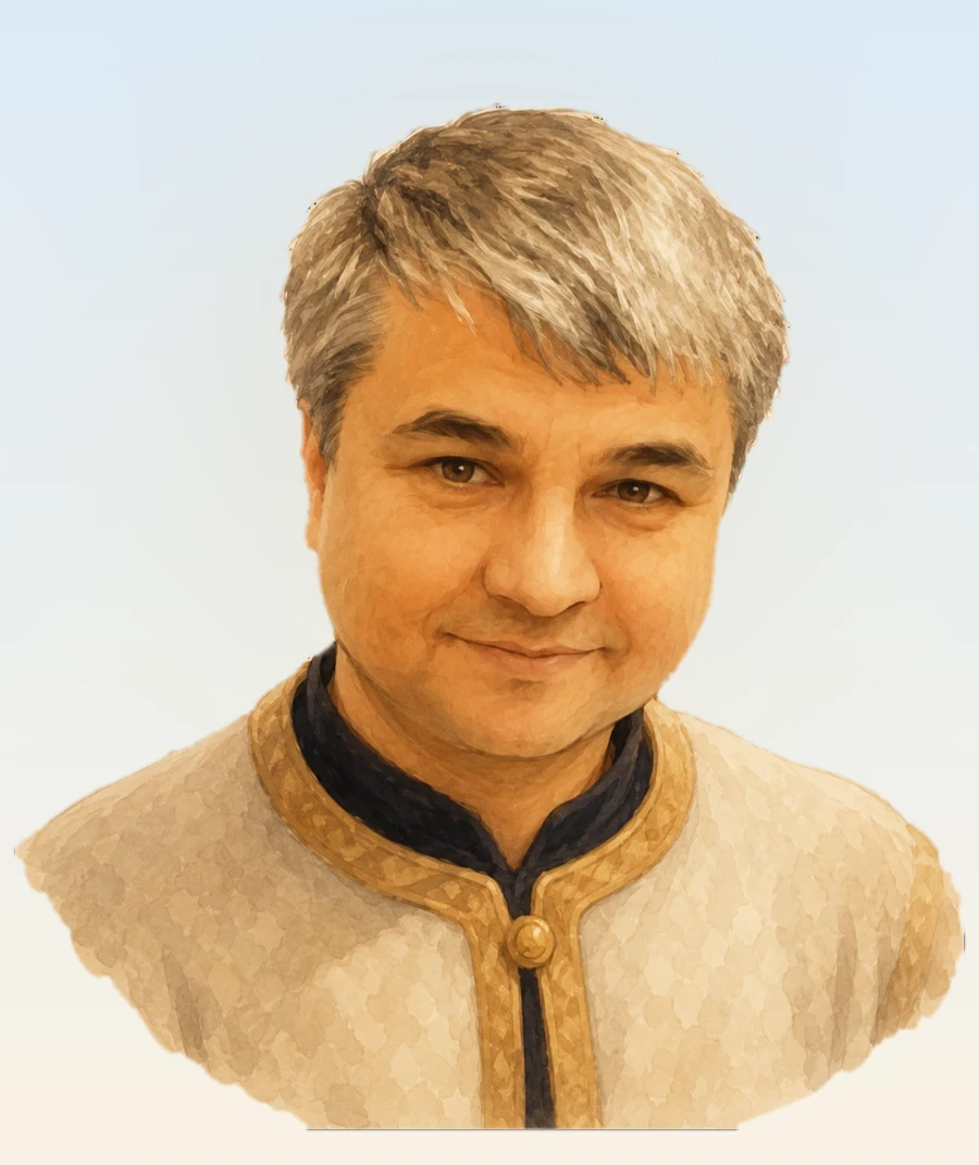 Юрий Кривко, тренер ChessFirst — рисованный портрет